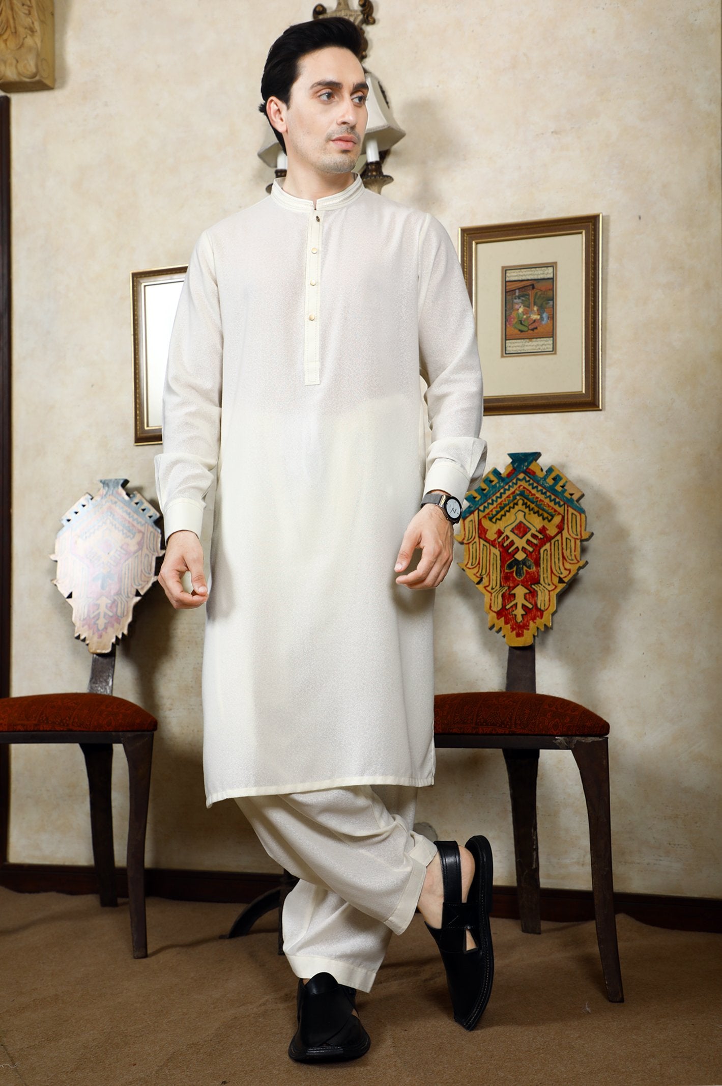 Formal Shalwar Suit for Men SKU: EG2871-OFFWHITE - Diners
