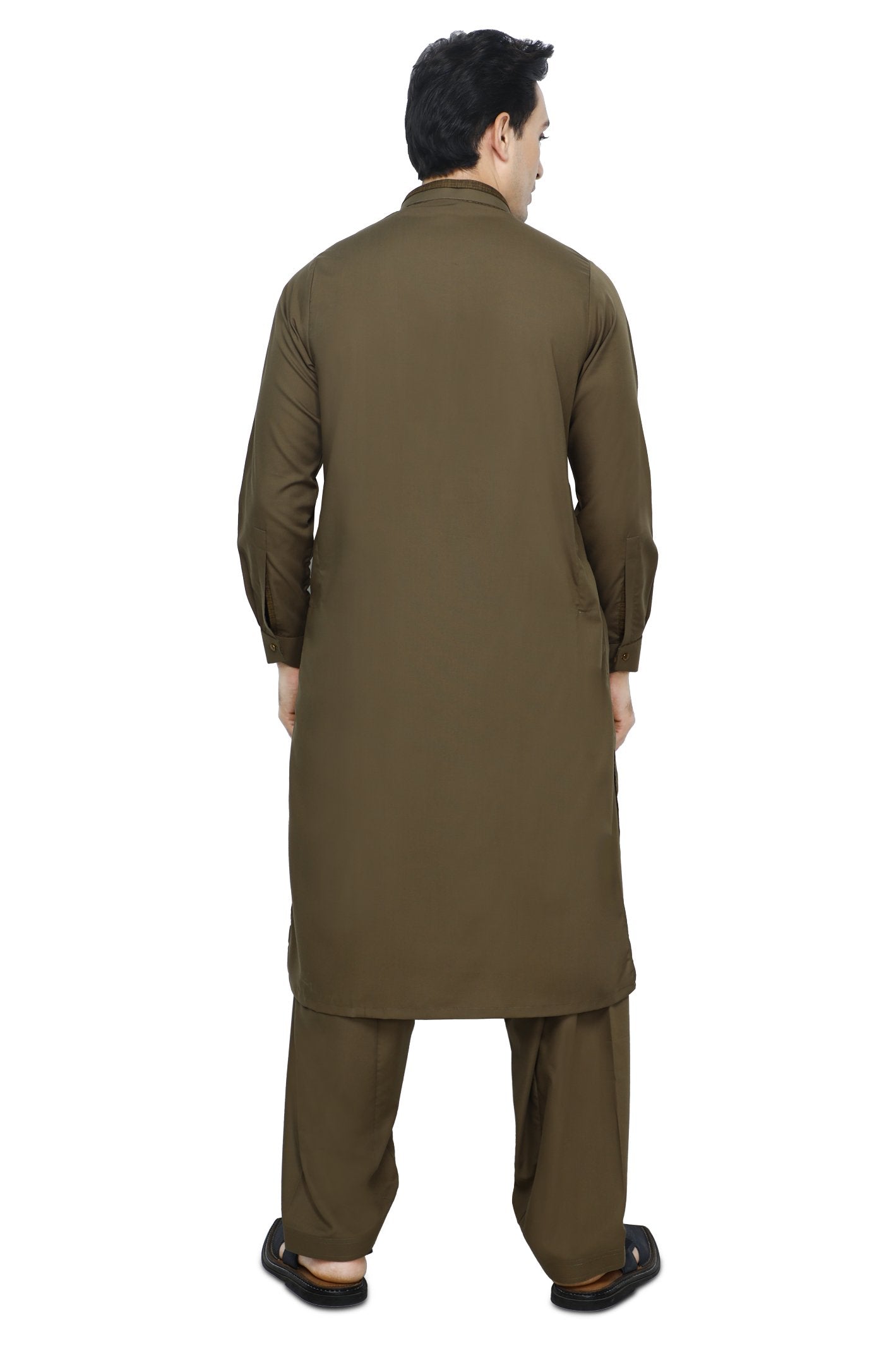 Formal Shalwar Suit for Men SKU: EG2872-L-BROWN - Diners
