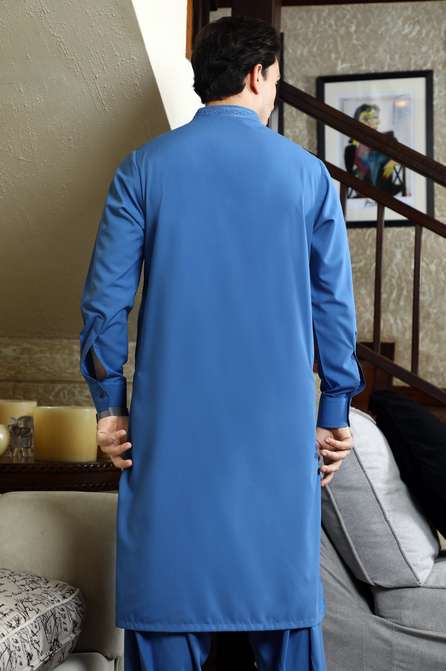 Formal Shalwar Suit for Men SKU: EG2873-BLUE - Diners