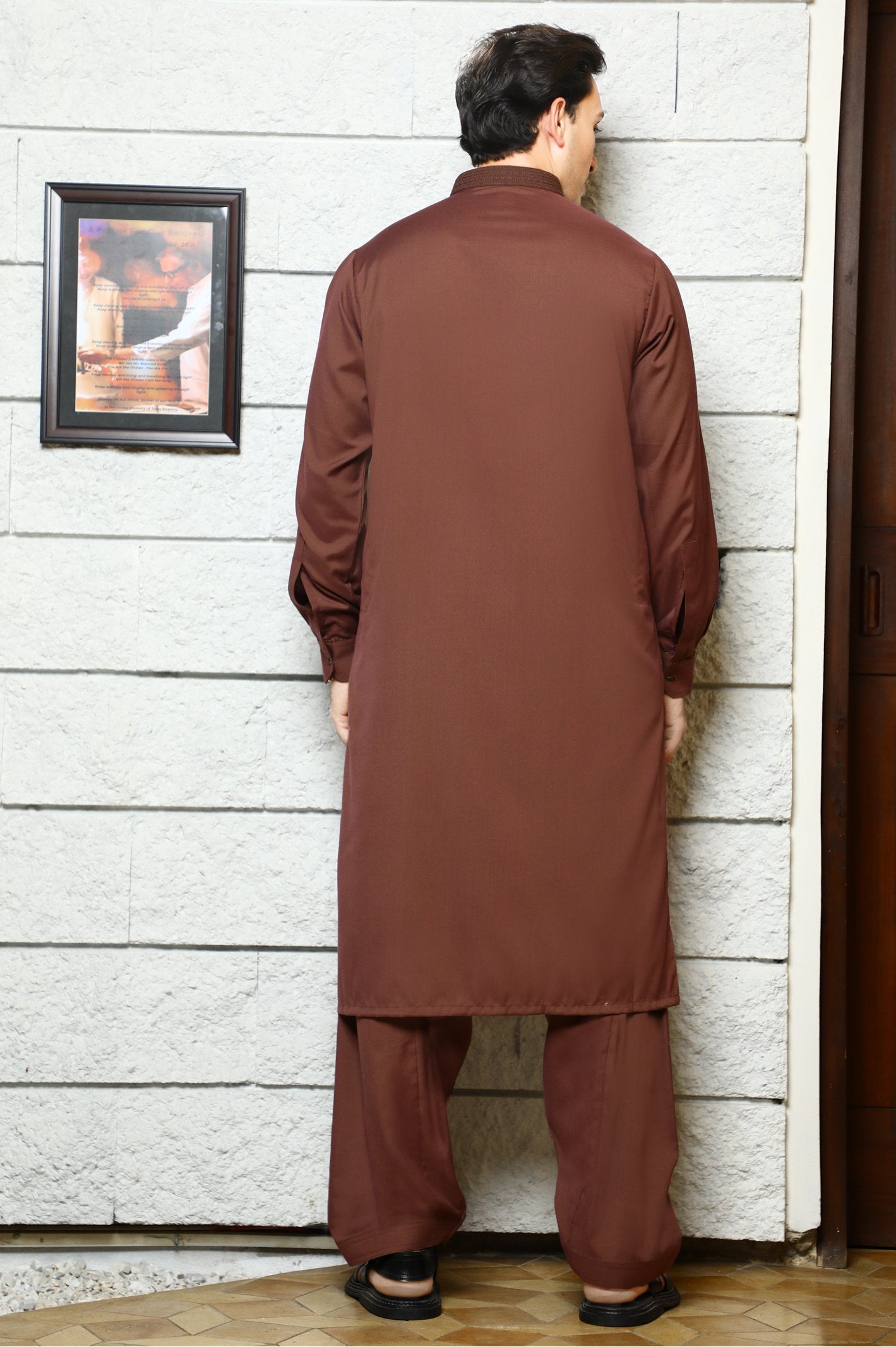Formal Shalwar Suit for Men SKU: EG2876-RUST - Diners