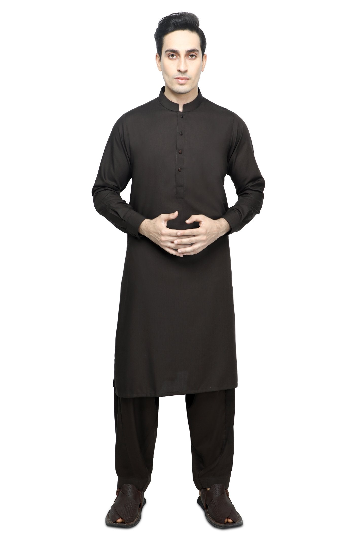 Formal Shalwar Suit for Men SKU: EG2886-BROWN - Diners