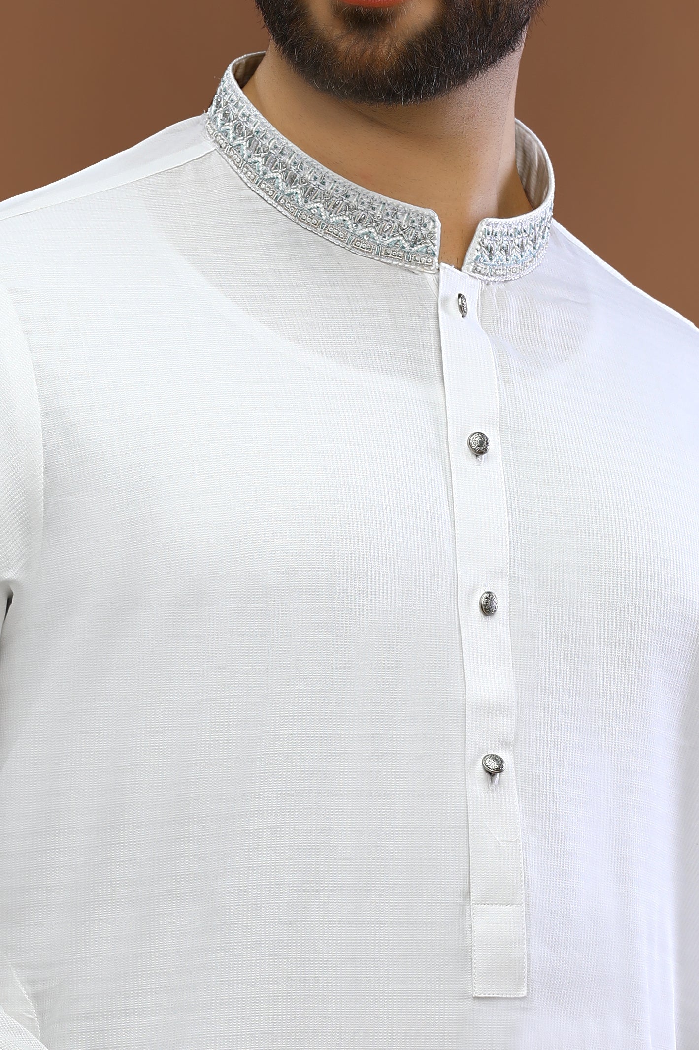 White Cotton Shalwar Kameez - Diners