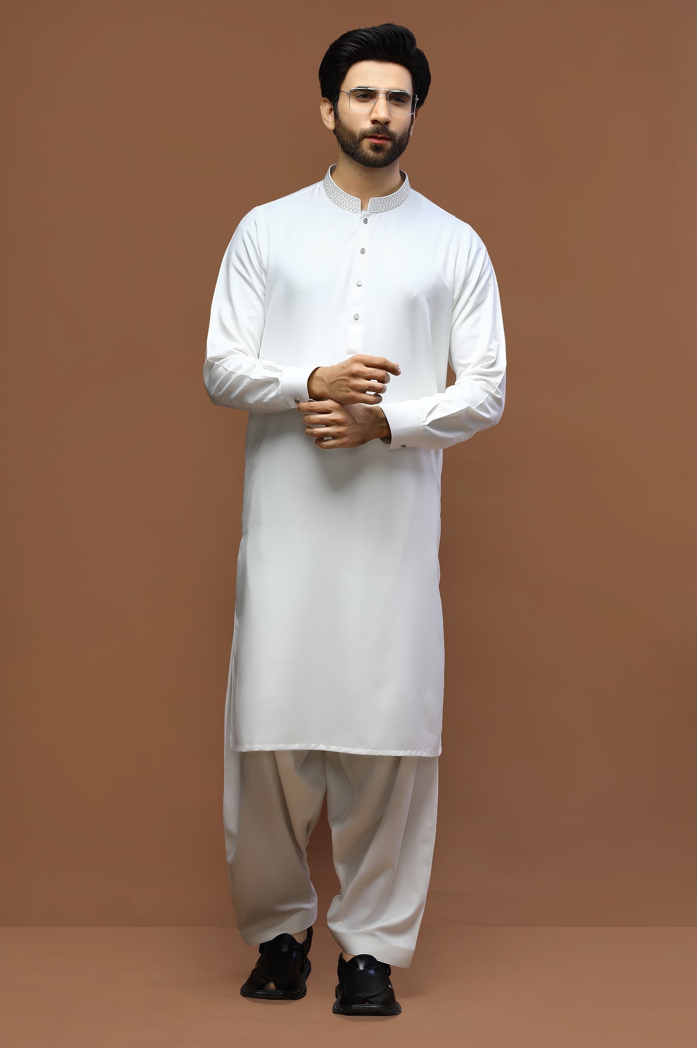 Off White Wash & Wear Shalwar Kameez - Diners