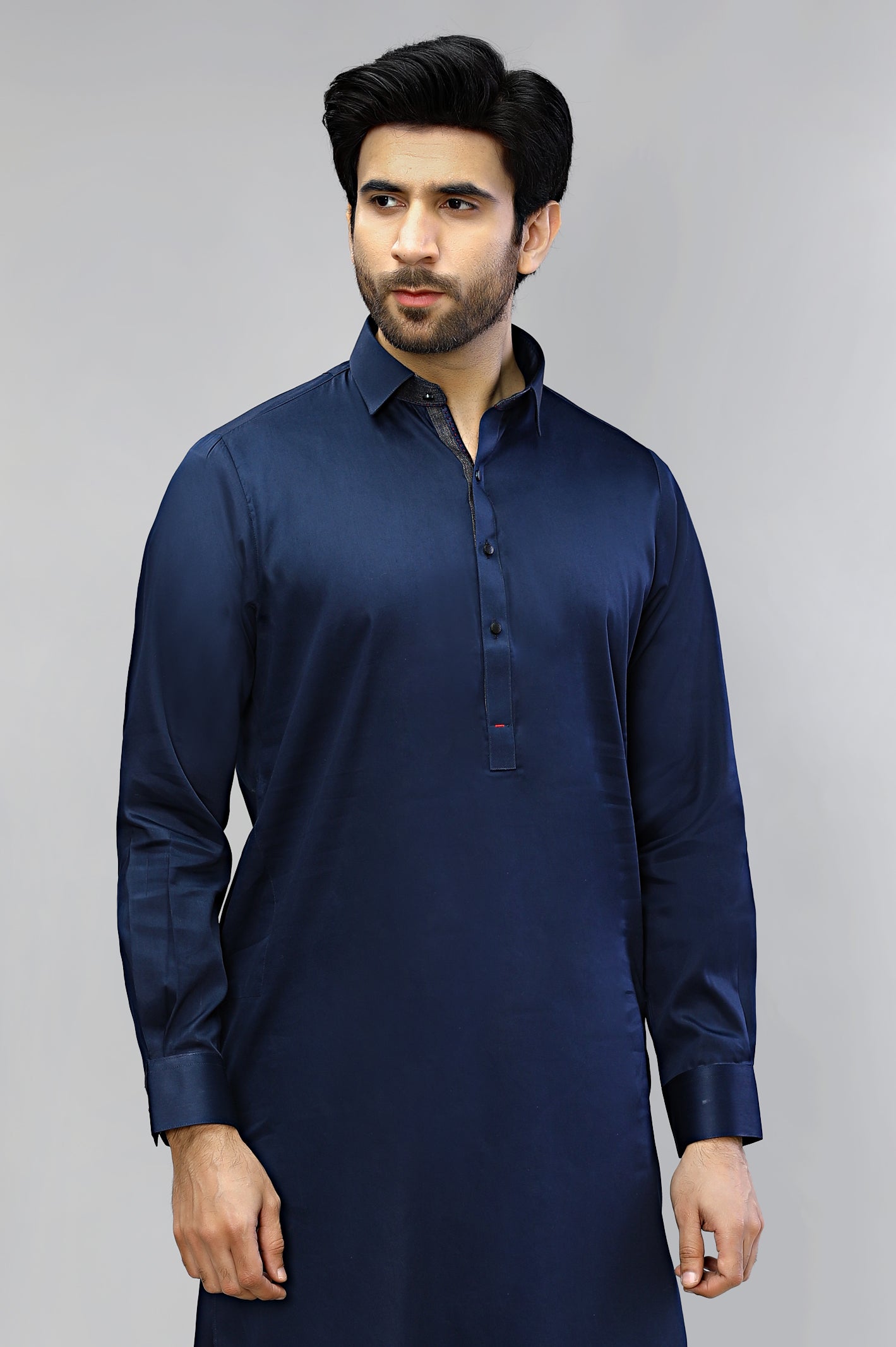 Navy Blue Wash & Wear Shalwar Kameez - Diners