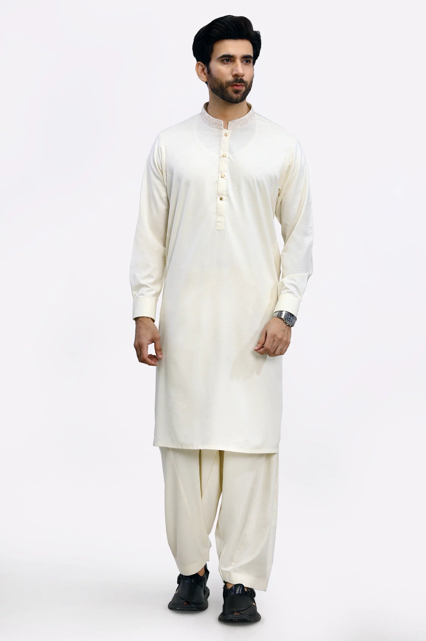Cream Blended Shalwar Kameez From Diners
