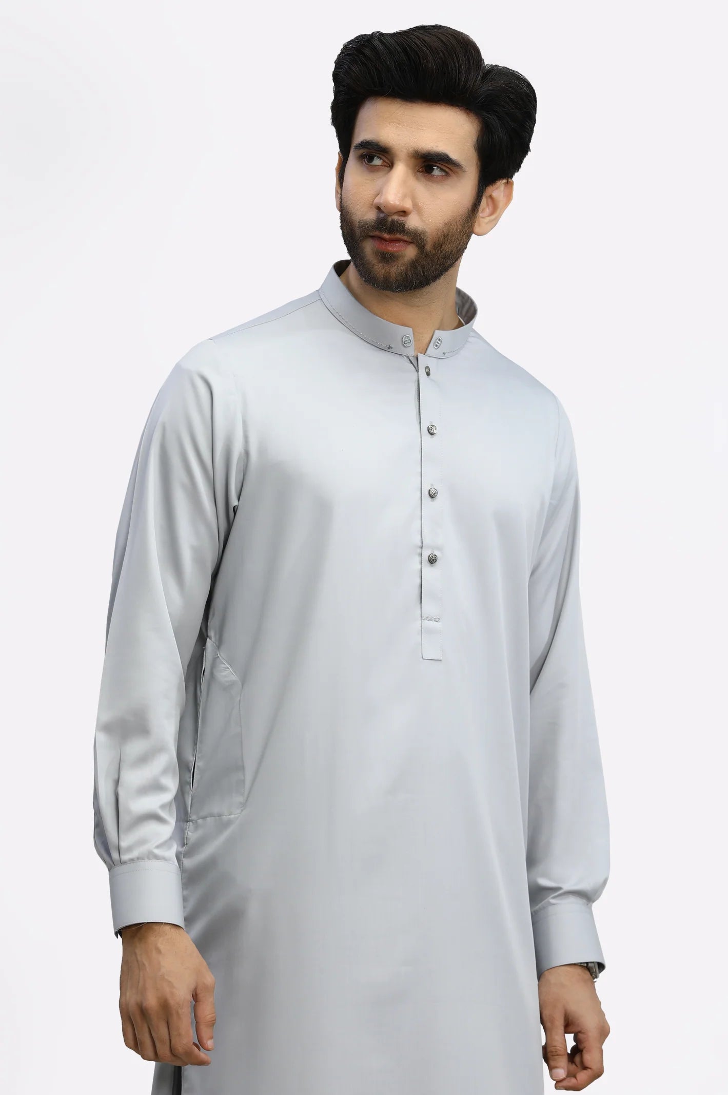 Grey Blended Shalwar Kameez