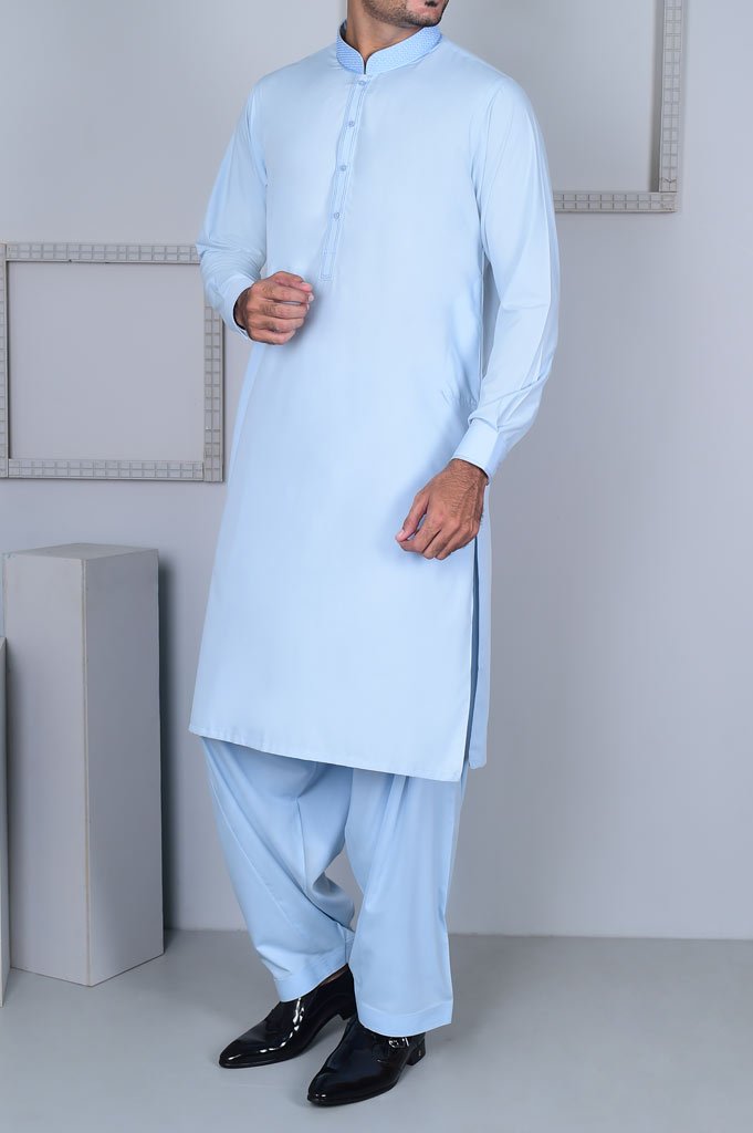 Formal Shalwar Suit for Man EGC0001-SKY-BLUE - Diners