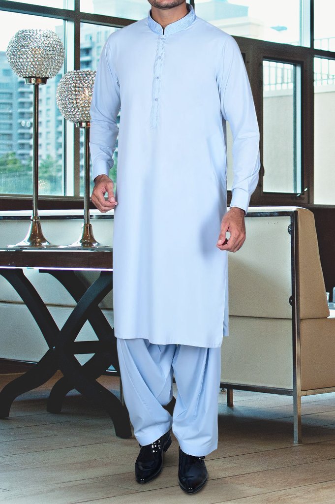 Formal Shalwar Suit for Man EGC0001-SKY-BLUE - Diners