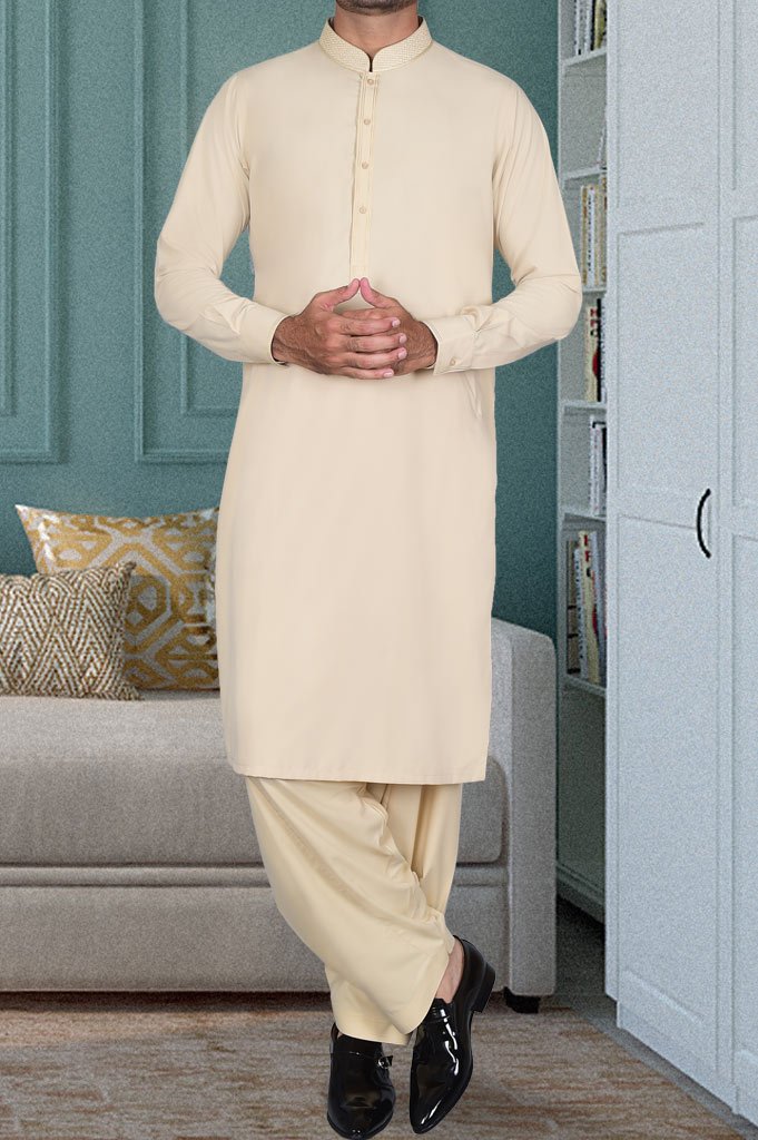 Formal Shalwar Suit for Man EGC0001-FAWN - Diners