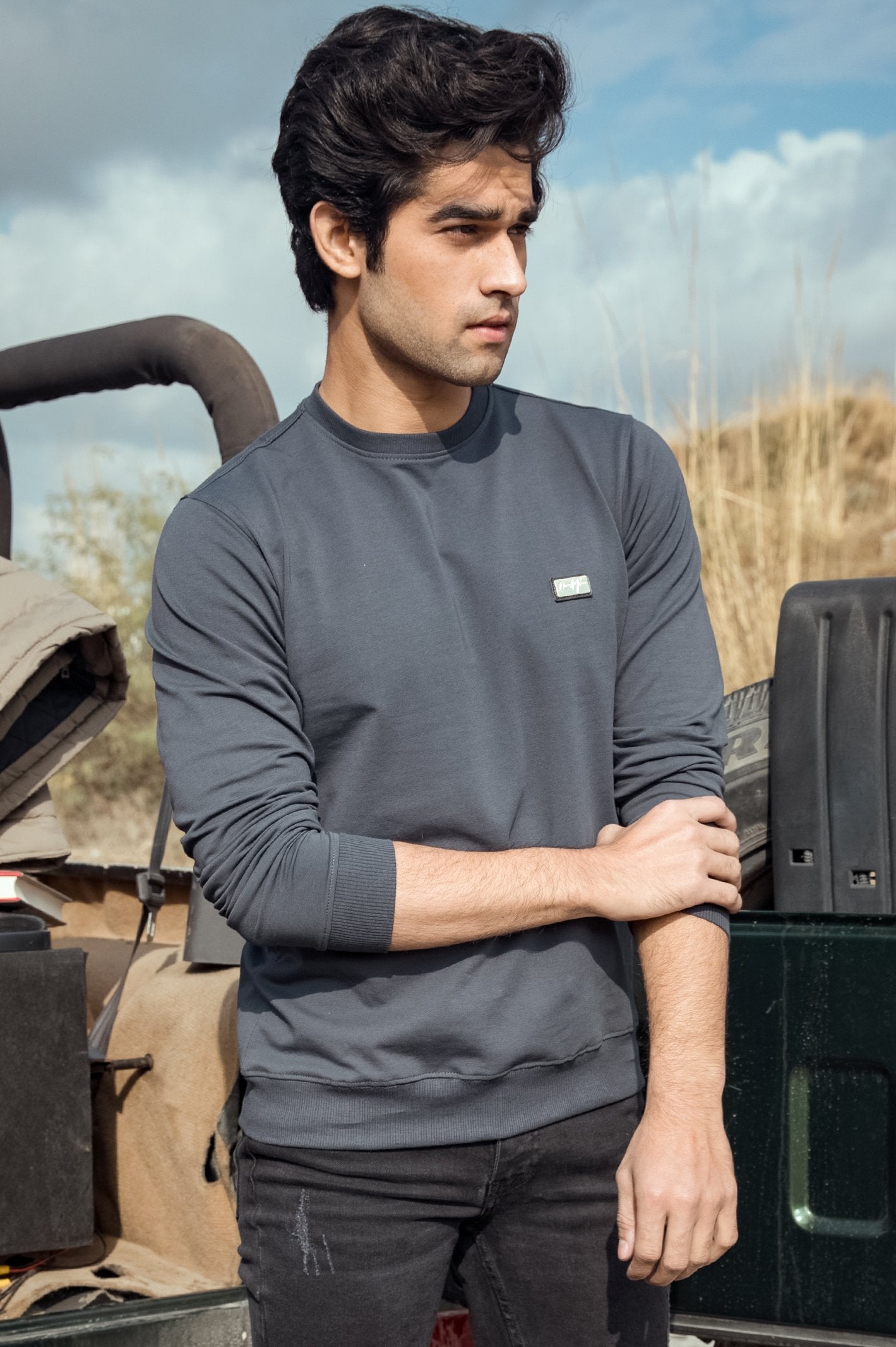 Diners Men's Dark Grey Sweater - FA910-21