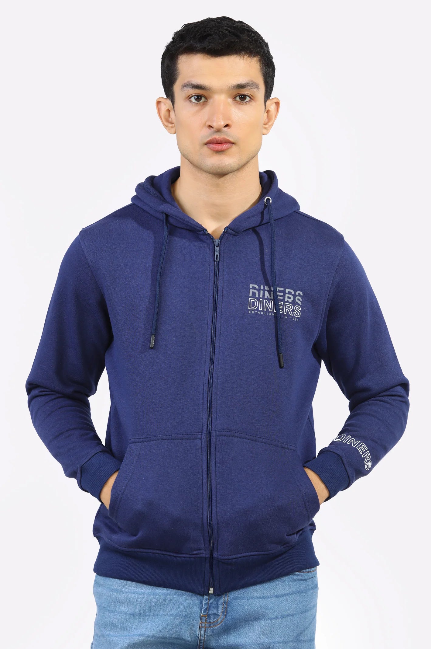 Logo Printed Zipper Hoodie