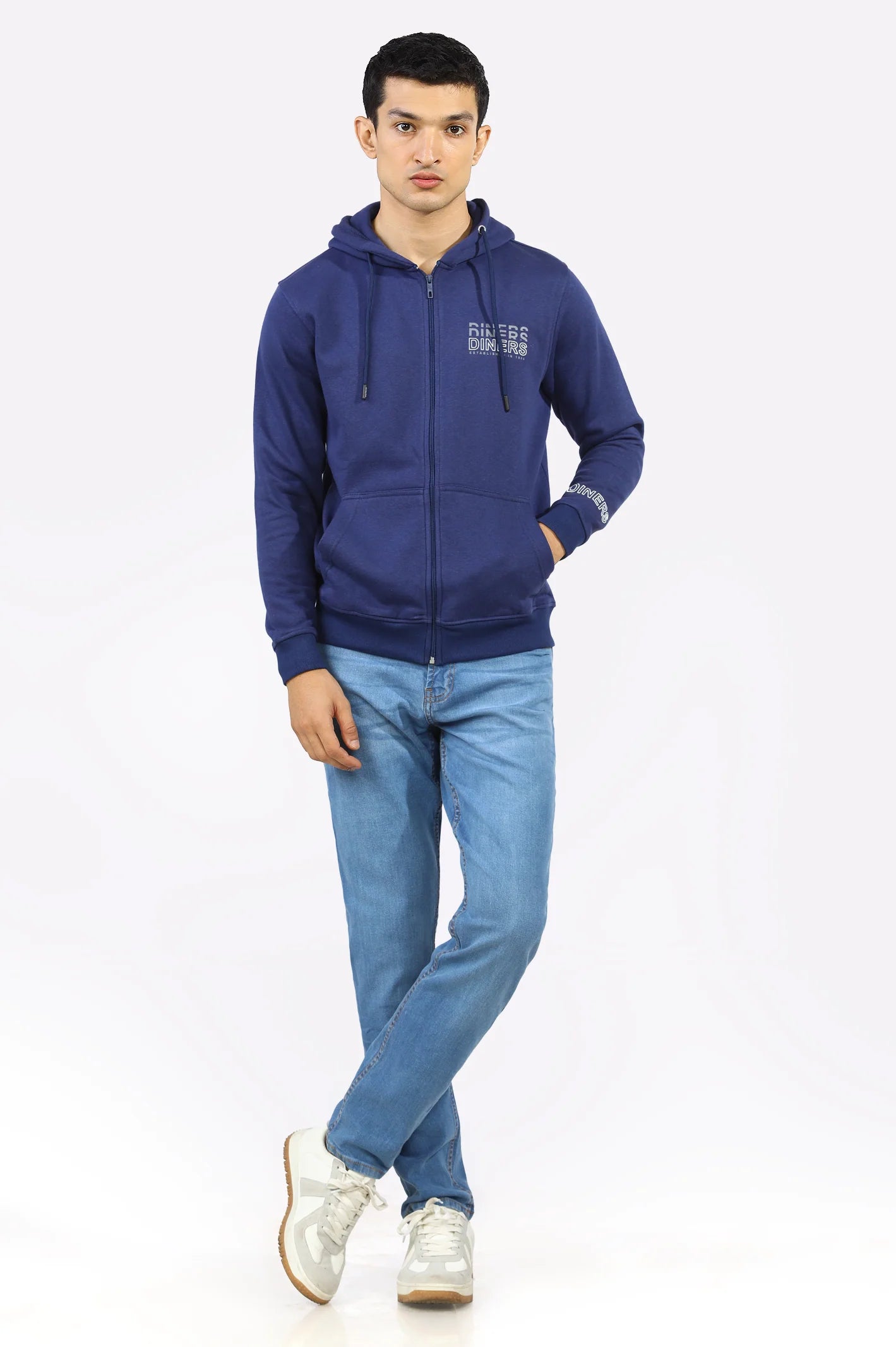 Logo Printed Zipper Hoodie