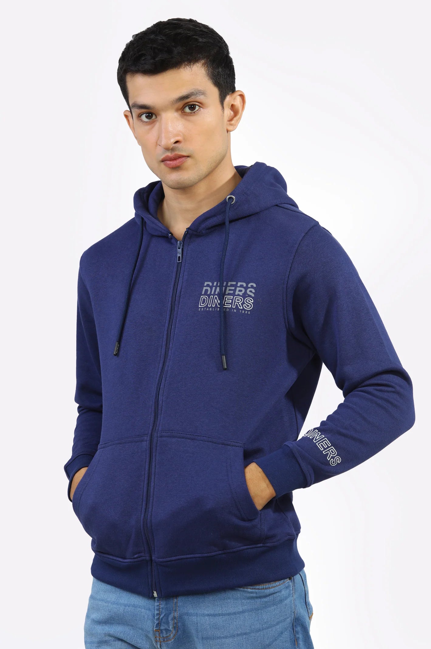 Logo Printed Zipper Hoodie