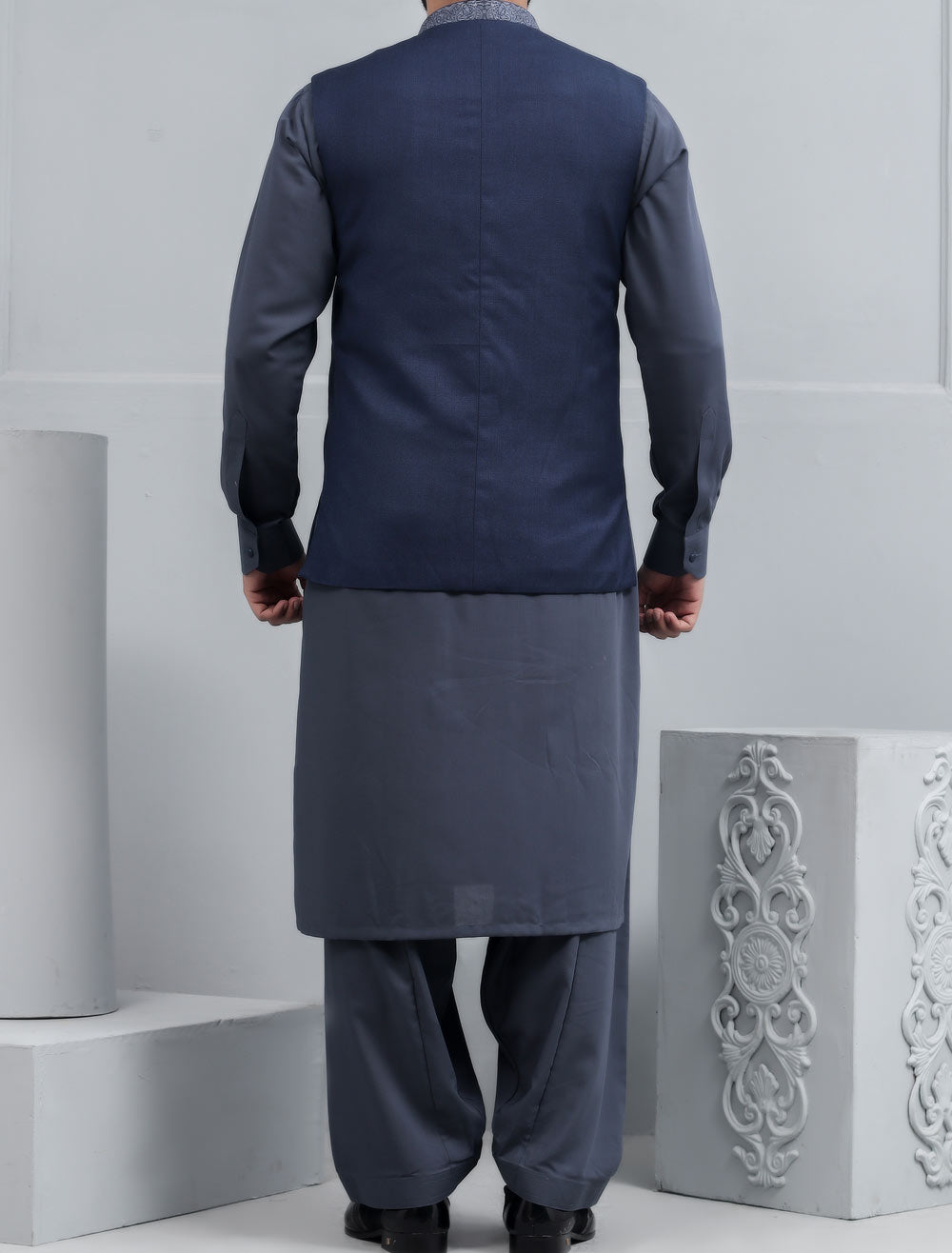 Waist coat For Men In R-Blue SKU: GA3331-R-Blue - Diners