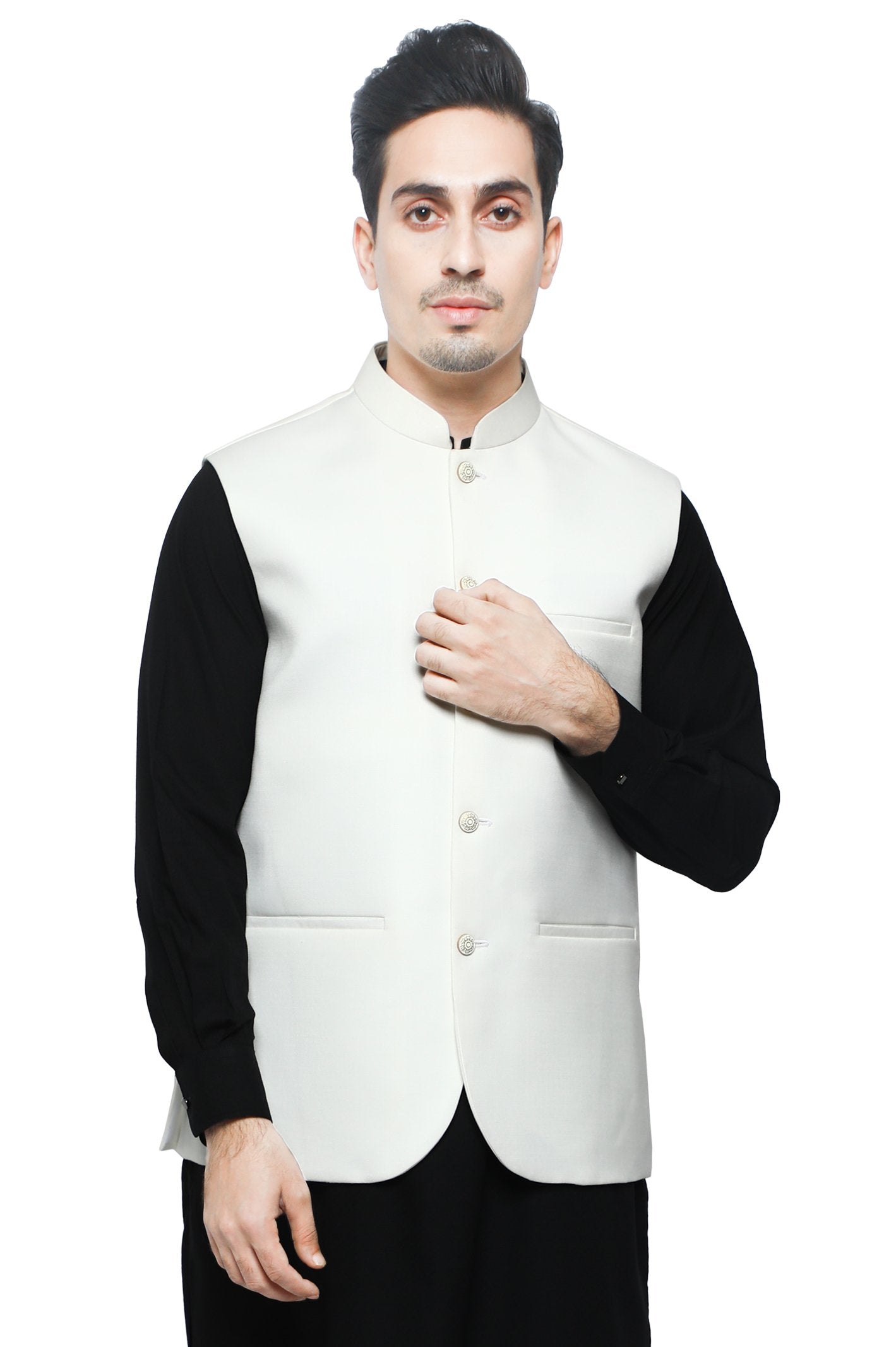 Waist Coat For Men - GA3357- Off White