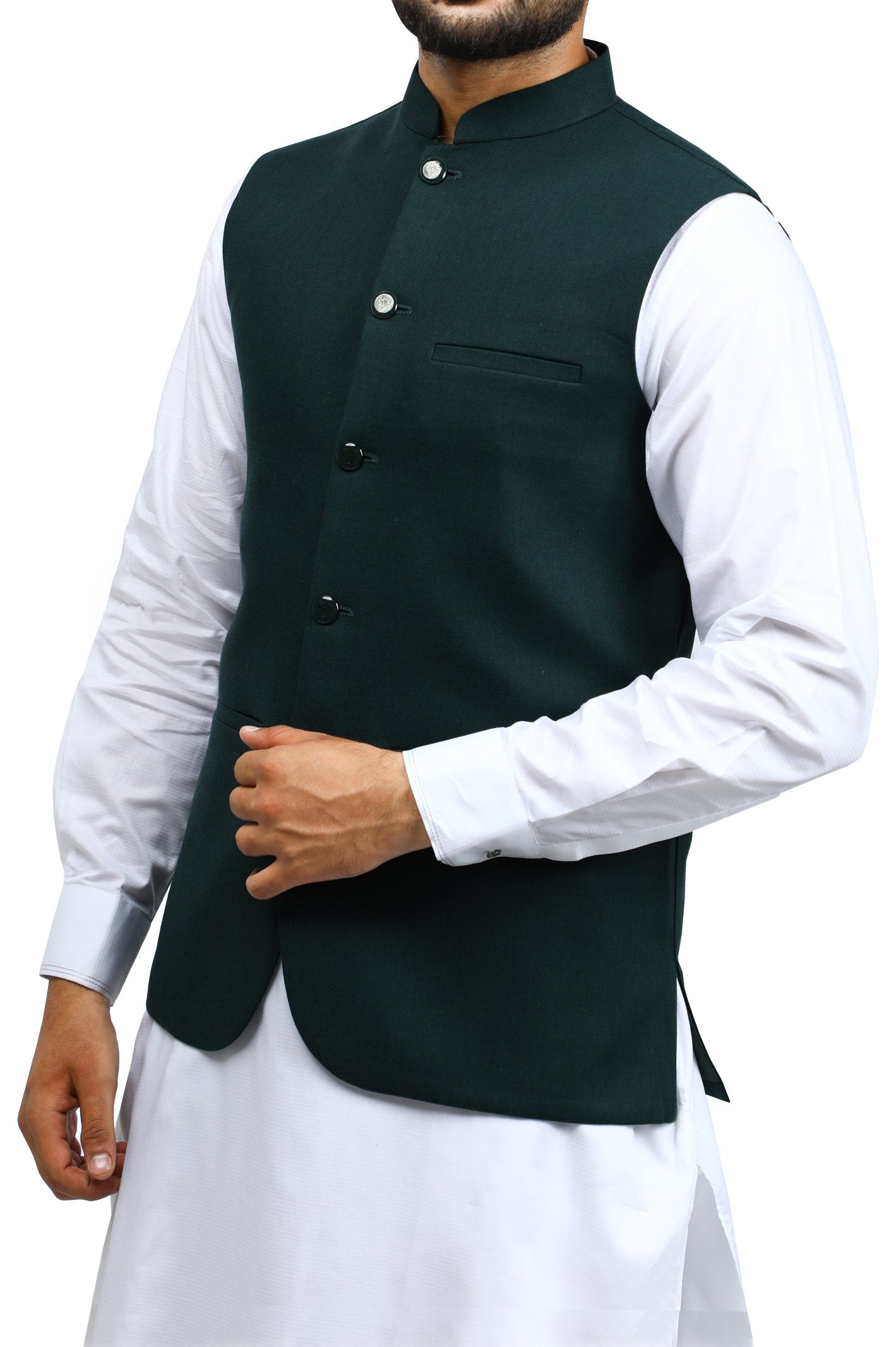 Waist coat For Men-GA3367-GREEN