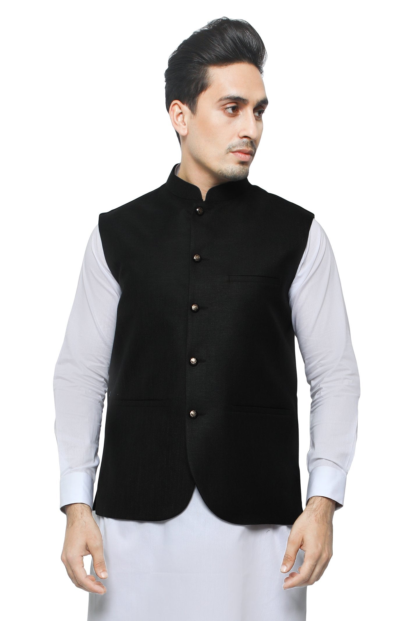 Waist coat For Men-GA3388-BLACK