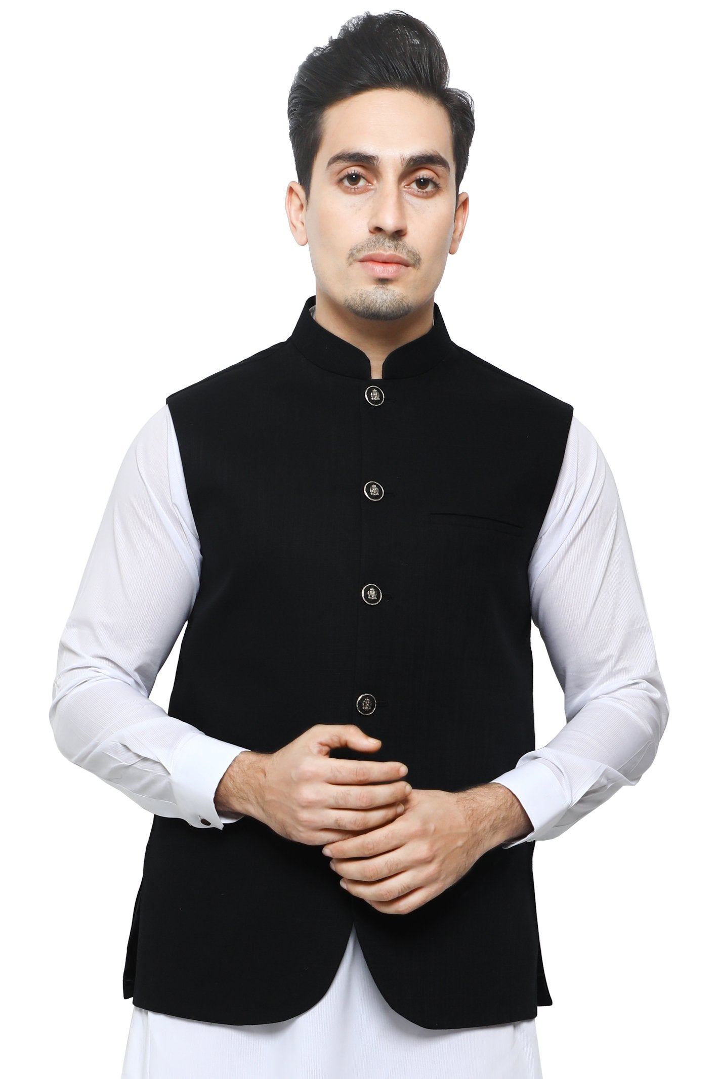 Waist coat For Men-GA3402-BLACK