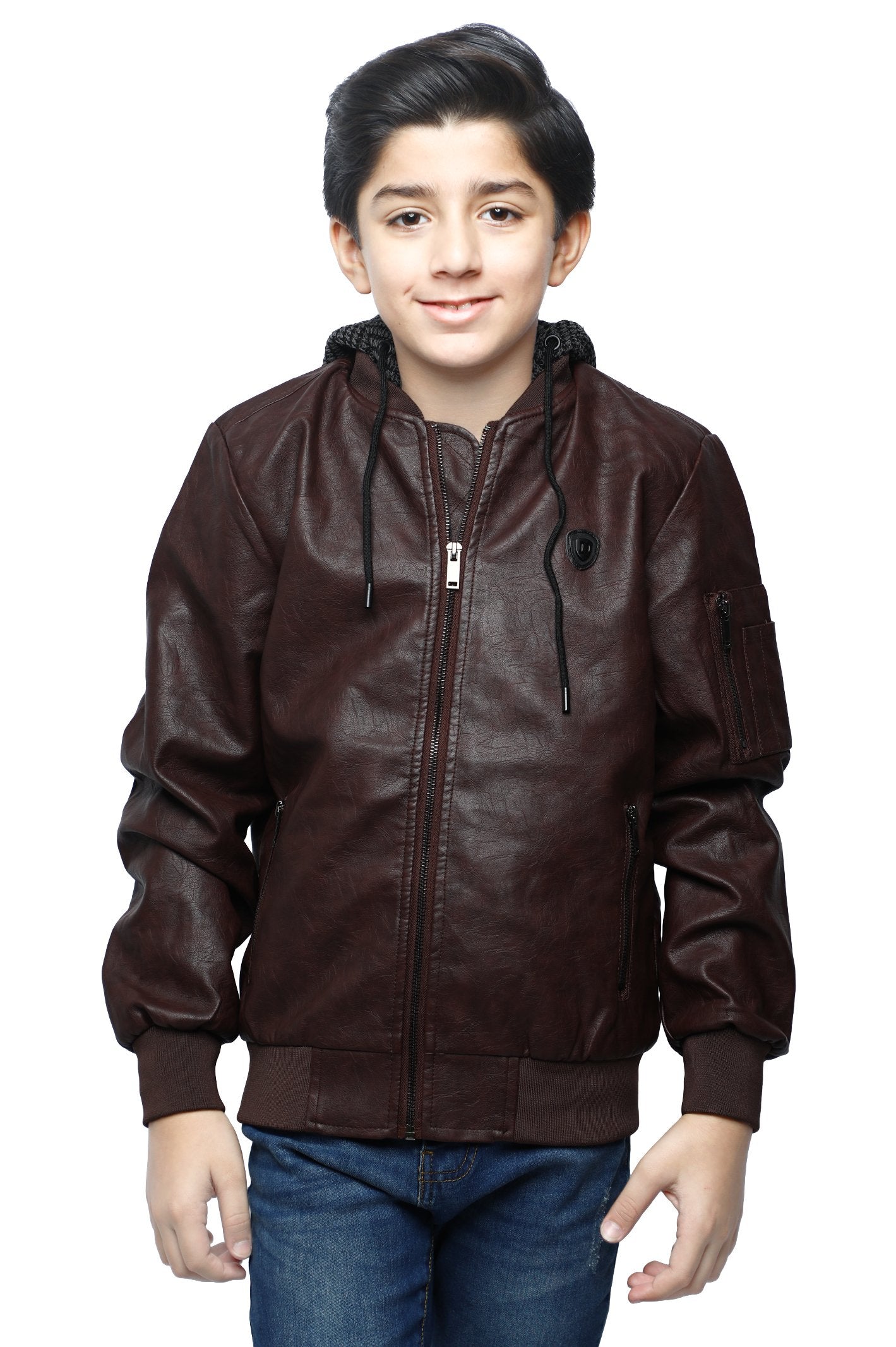 Boys Jacket In D-Brown SKU: KBF-0051-D-BROWN - Diners