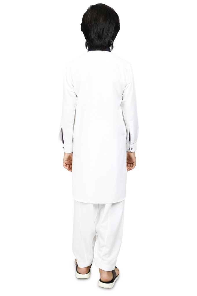 Boys Kurta Shalwar In White SKU: KBH-0056 - Diners