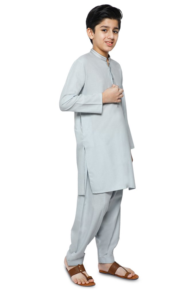 Boys Kurta Shalwar In L-Grey SKU: KBH-0065-L-GREY - Diners