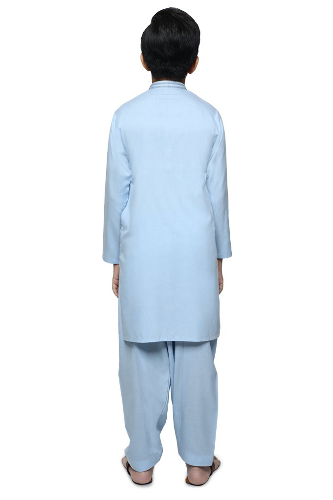 Boys Kurta Shalwar In Sky Blue SKU: KBH-0065-SKY BLUE - Diners