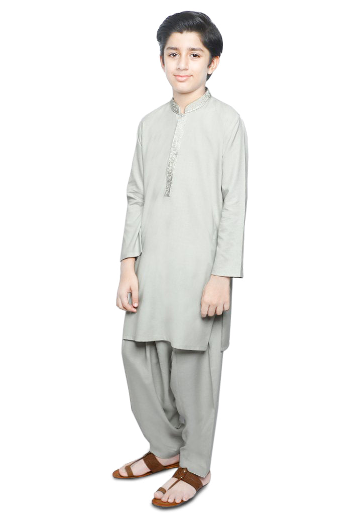 Boys Shalwar Suit In L-Green SKU: KBH-0066-L-Green - Diners