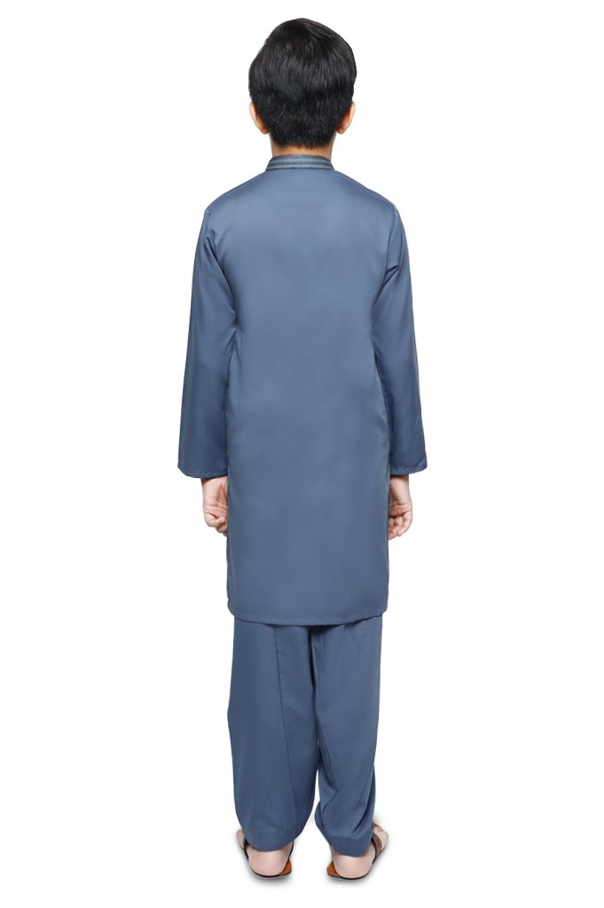 Boys Kurta Shalwar In Blue SKU: KBH-0067-BLUE - Diners
