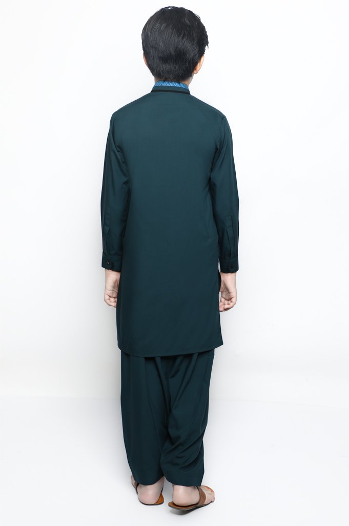Boys Shalwar Suit In D-Green SKU: KBH-0069-D-Green - Diners