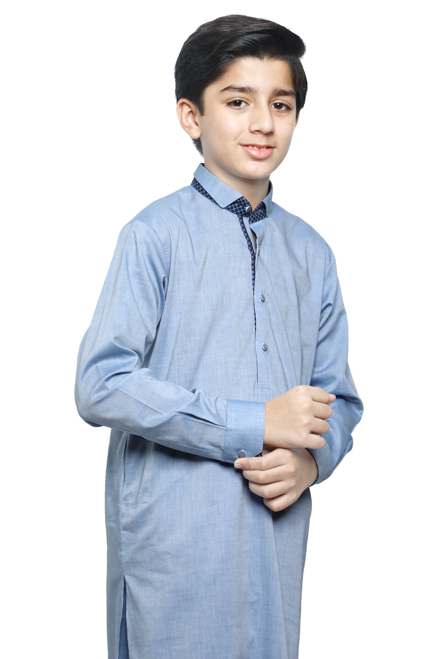 Boys Kurta Shalwar In Blue SKU: KBH-0073-BLUE - Diners