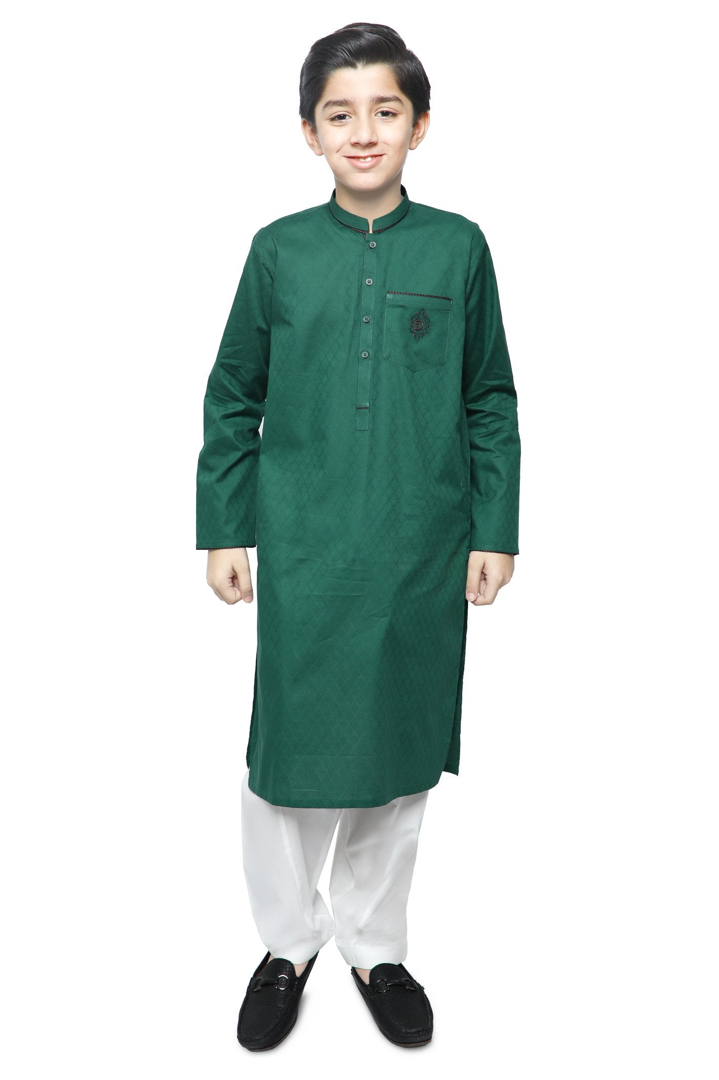 Boys Kurta Shalwar SKU: KBKS-0049-GREEN - Diners