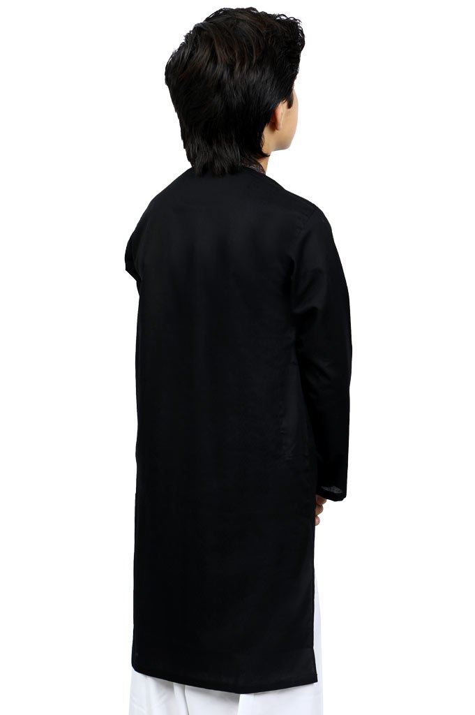 Boys Kurta Shalwar In Black SKU: KBKS-0060-Black - Diners
