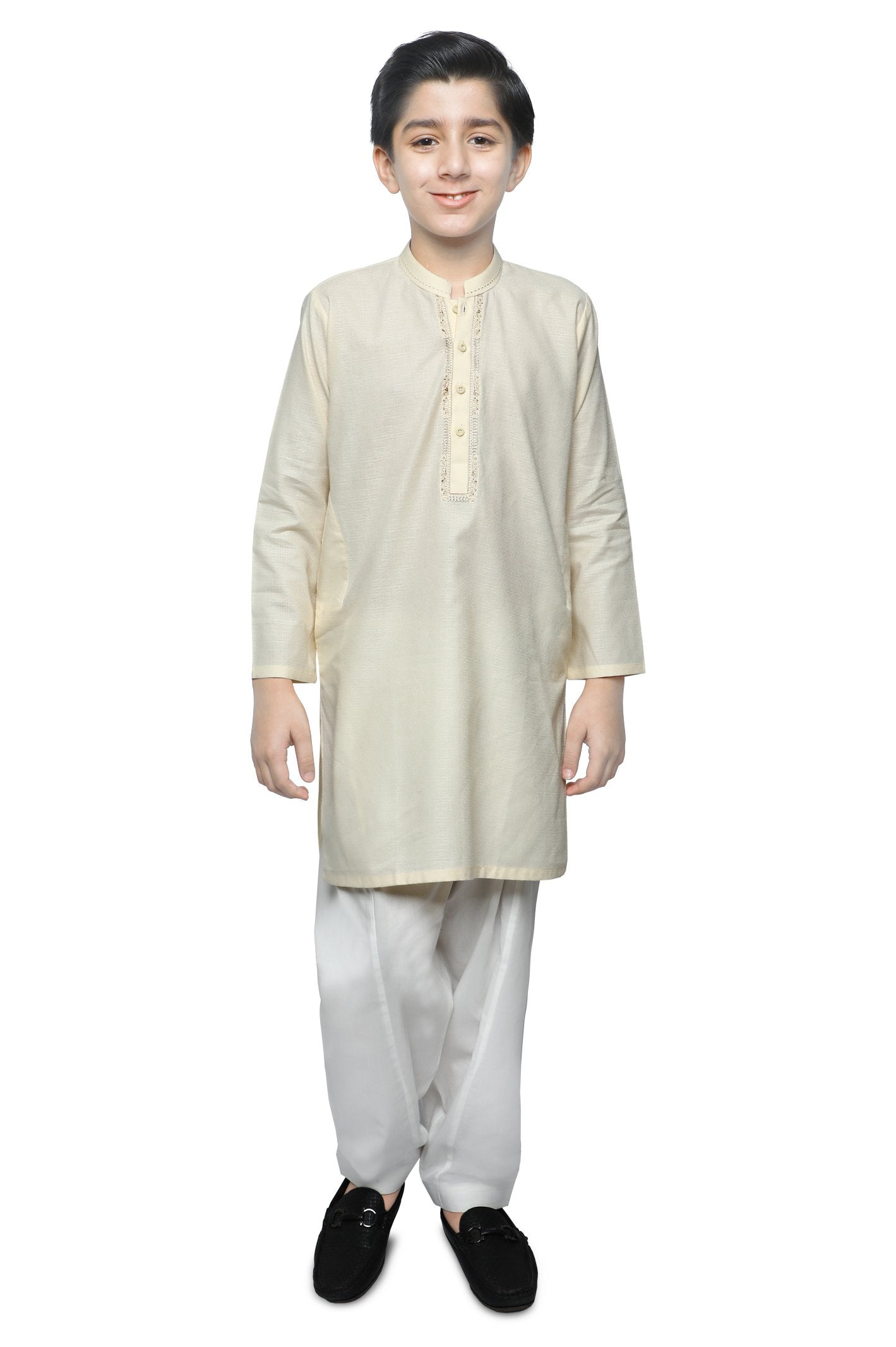 Boys Kurta Shalwar SKU: KBKS-0066-FAWN - Diners