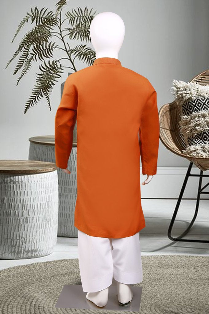 Boys Kurta Shalwar In Orange - Diners