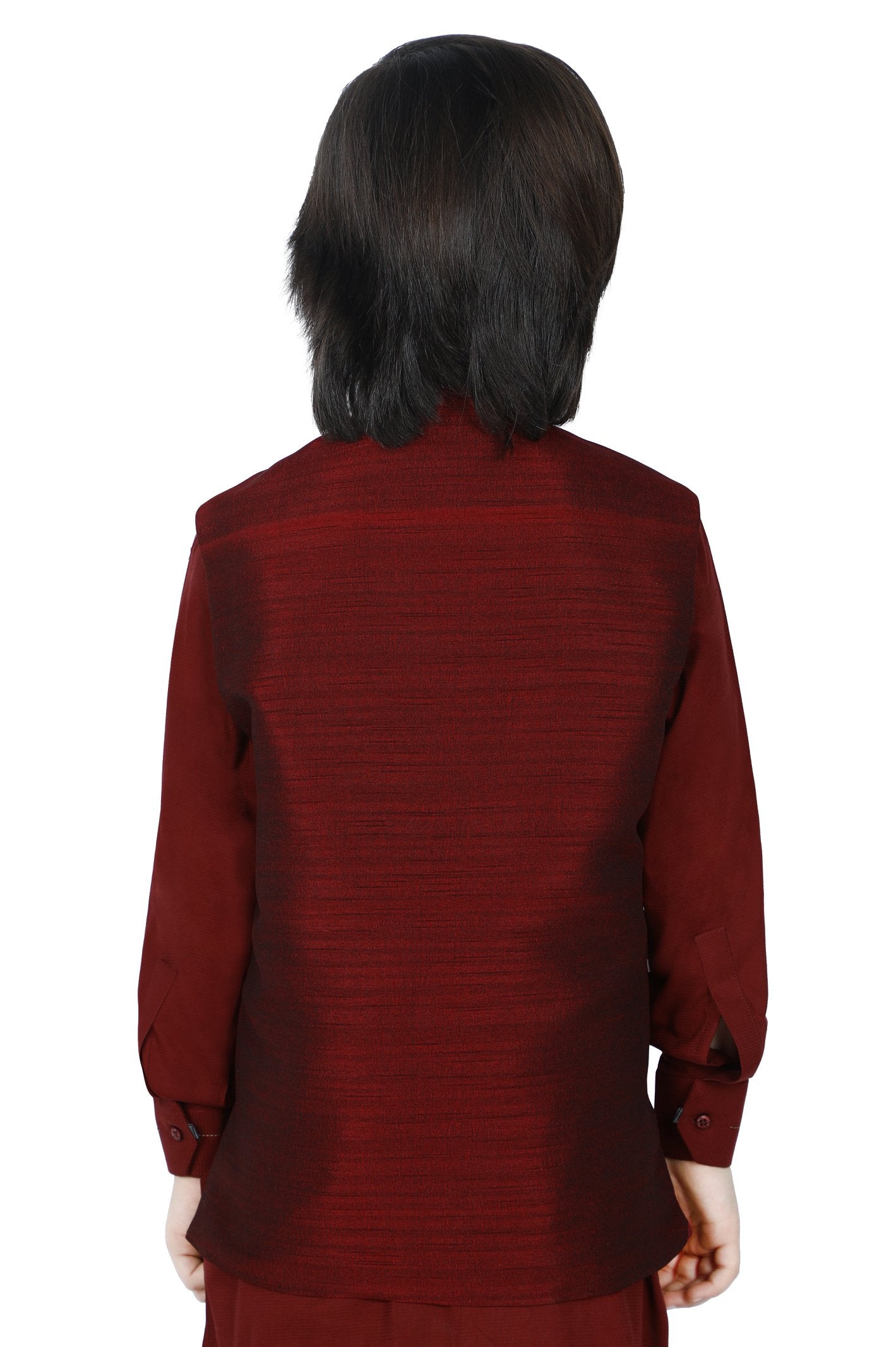 Boys Waist Coat In Maroon SKU: KBW-0010-MAROON - Diners