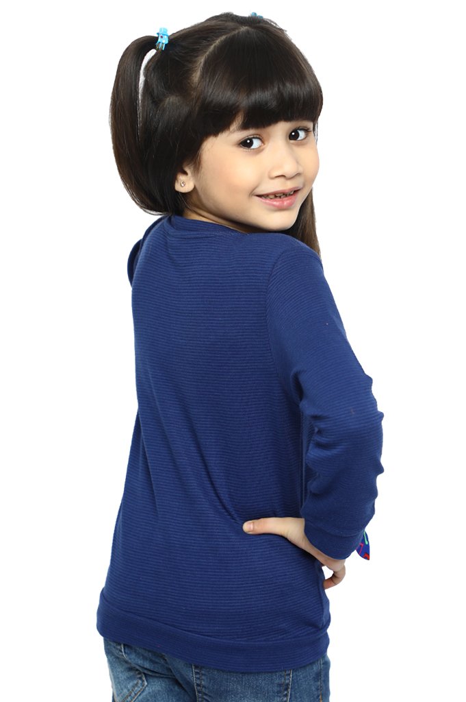 T-Shirt For Girls In Navy - KGA-0174-NAVY - Diners