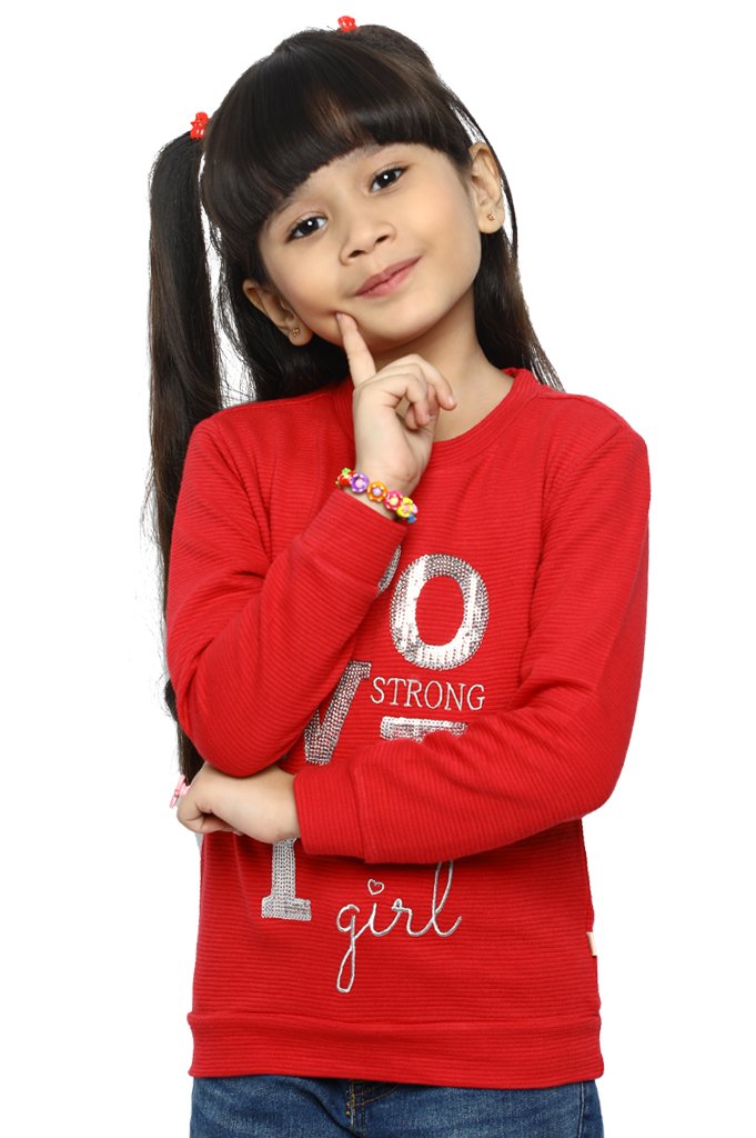 T-Shirt For Girls In Red - KGA-0174-RED - Diners