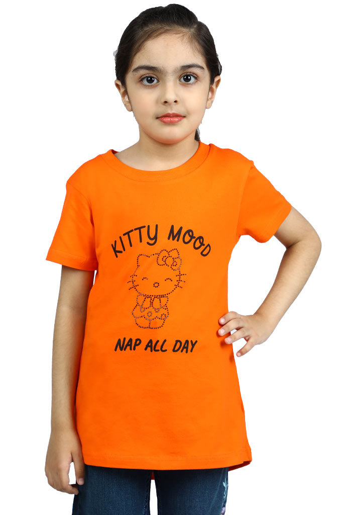 Girls T-Shirt In ORANGE SKU: KGA-0178 - Diners