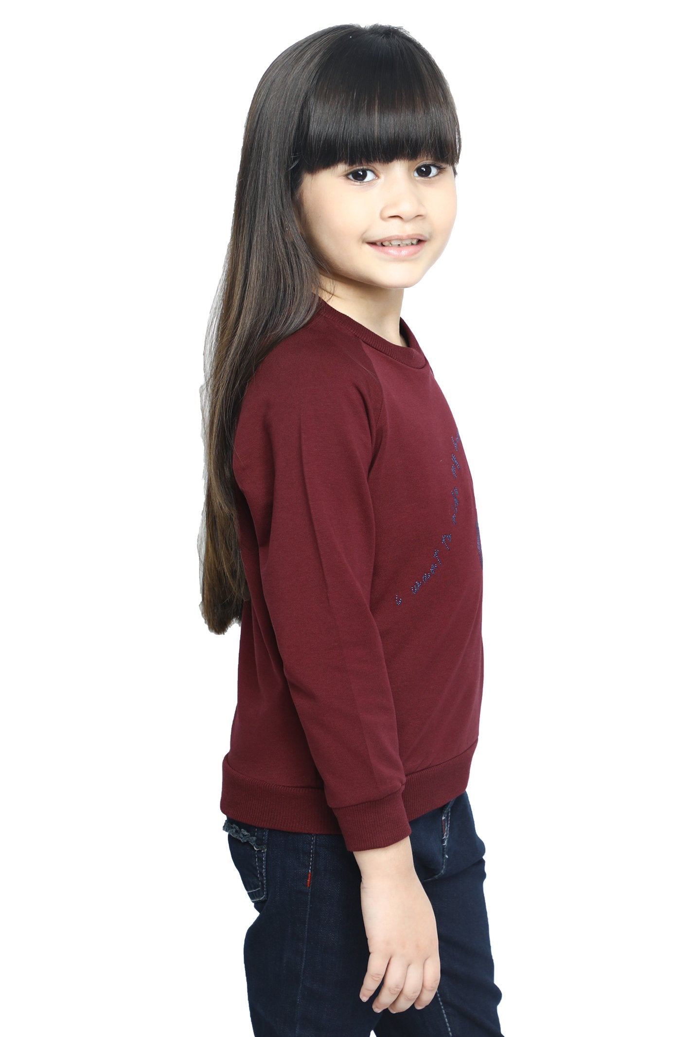 Sweatshirt For Girls - KGA-0192-PLUM - Diners