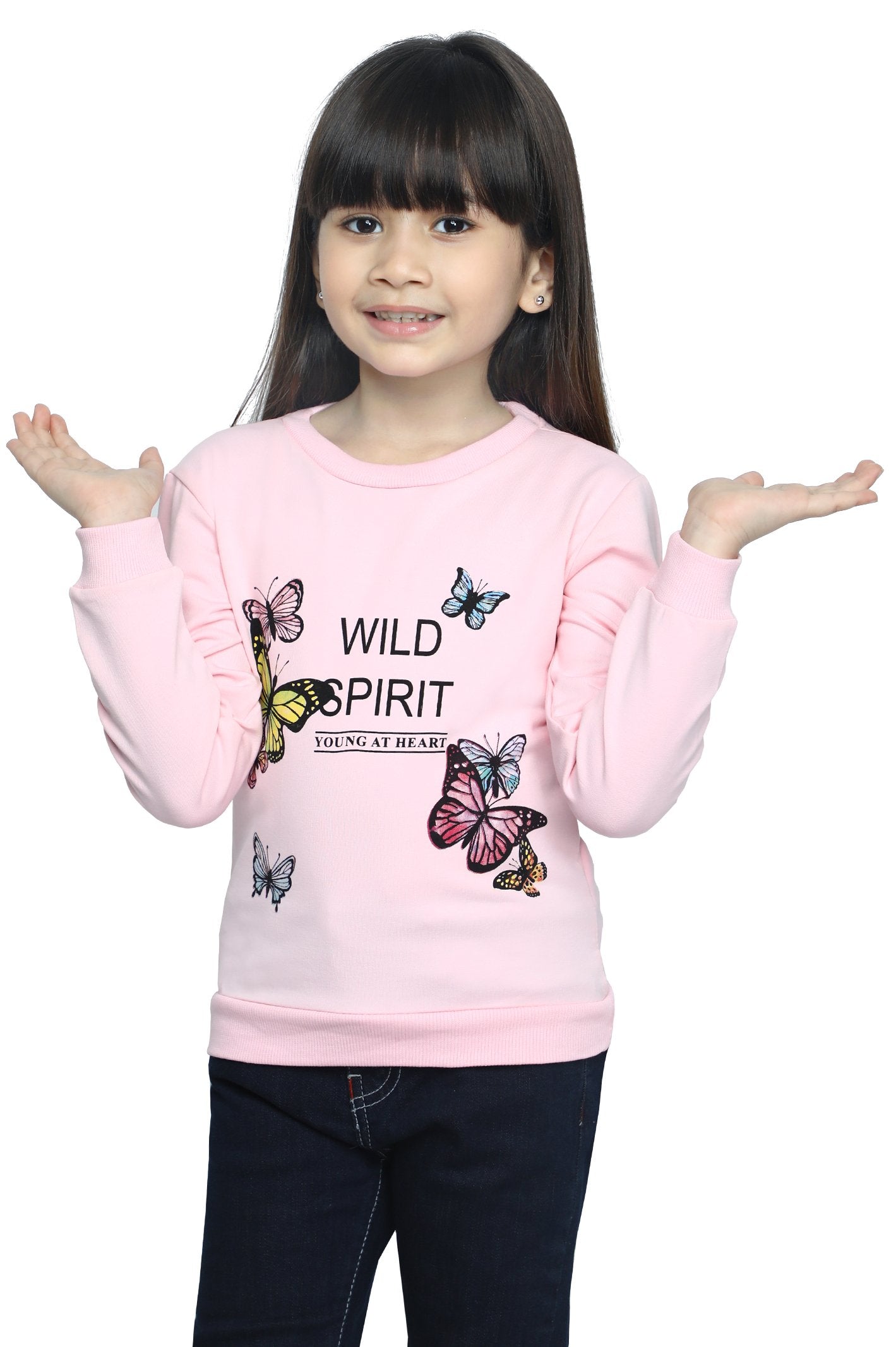 Sweatshirt For Girls - KGA-0193-PINK - Diners