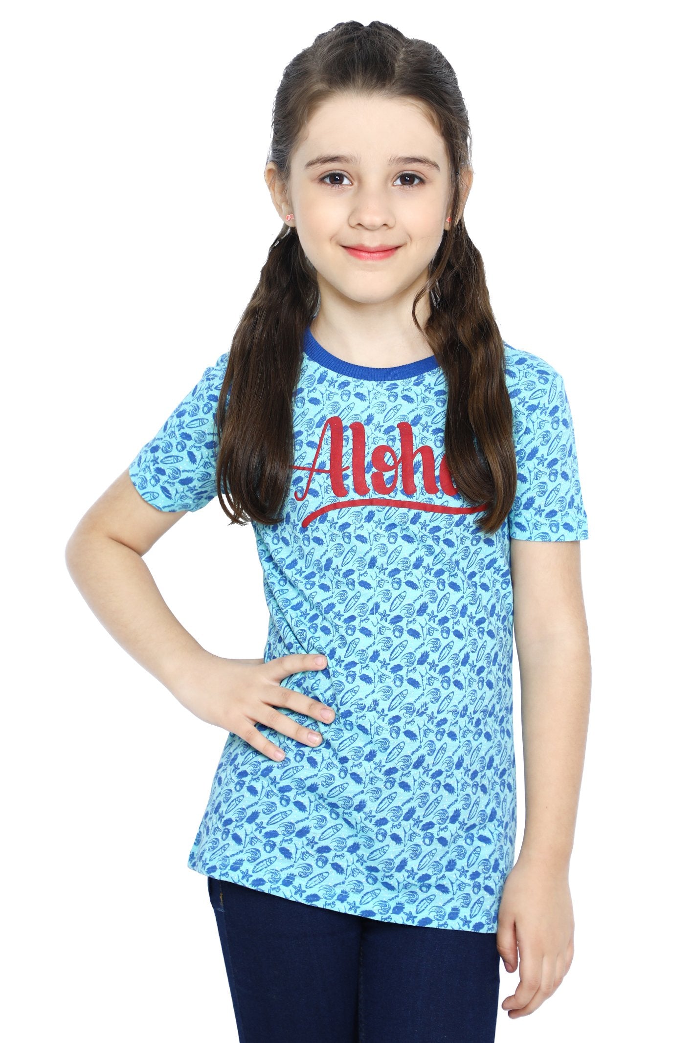 Girls T-Shirt In Blue - KGA-0195-BLUE - Diners