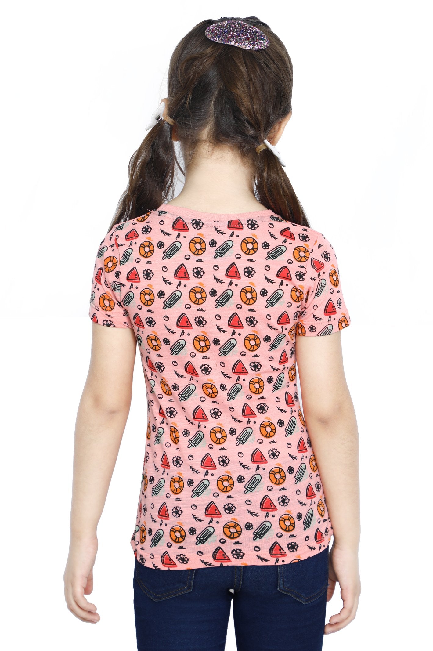 Girls T-Shirt In Peach - KGA-0198-PEACH - Diners