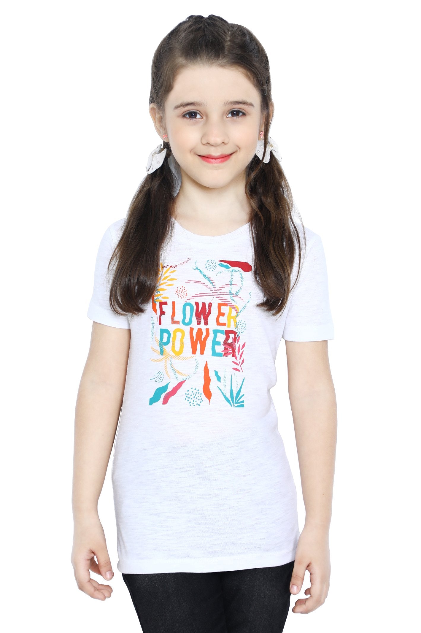 Girls T-Shirt In White - KGA-0199-WHITE - Diners
