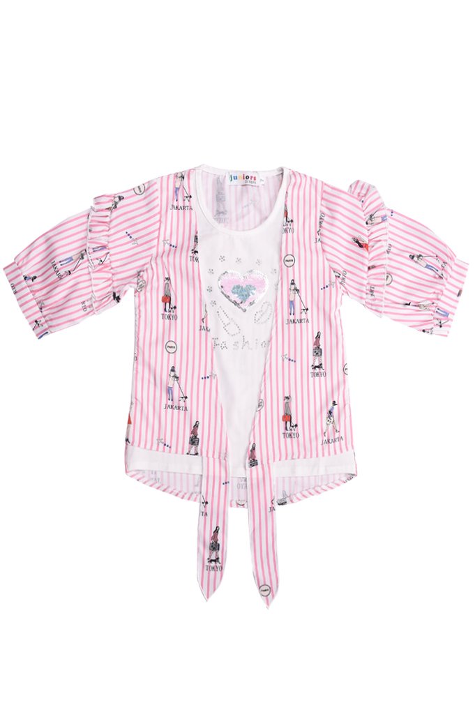 T-Shirt For Girls In - KGA-0151 PINK - Diners