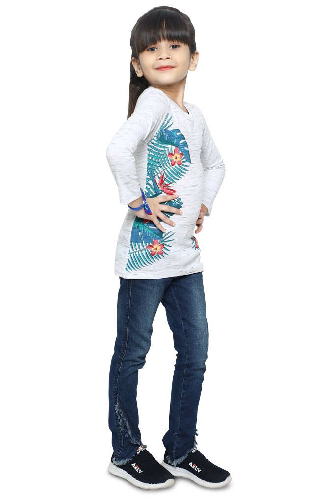 Girls T-Shirt In White - KGA-0190-WHITE - Diners