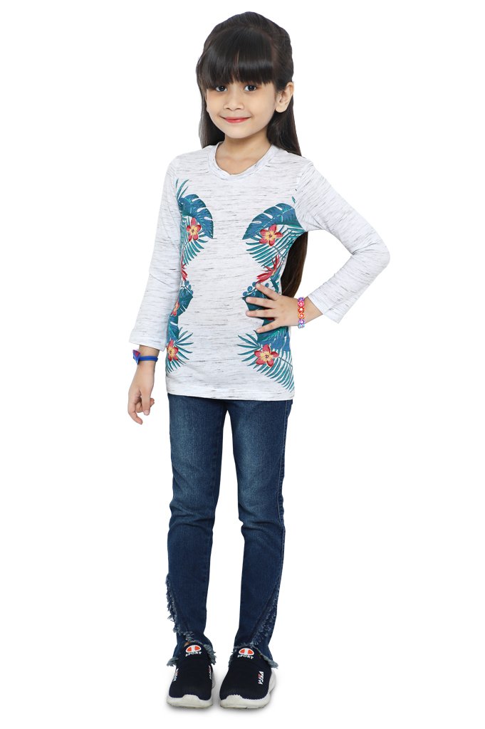 Girls T-Shirt In White - KGA-0190-WHITE - Diners