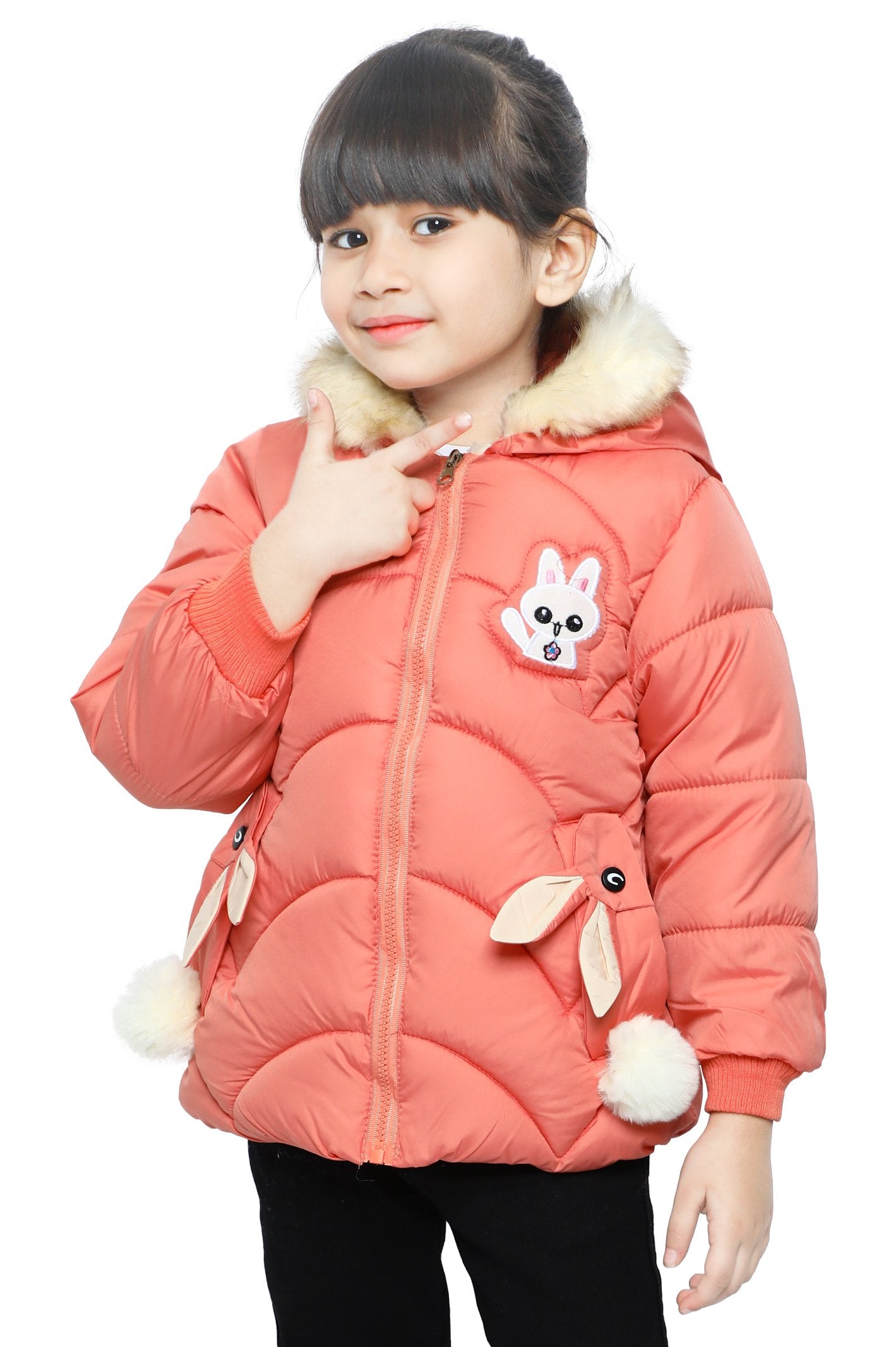 Girls Jackets In Peach - KGF-0101-PEACH - Diners