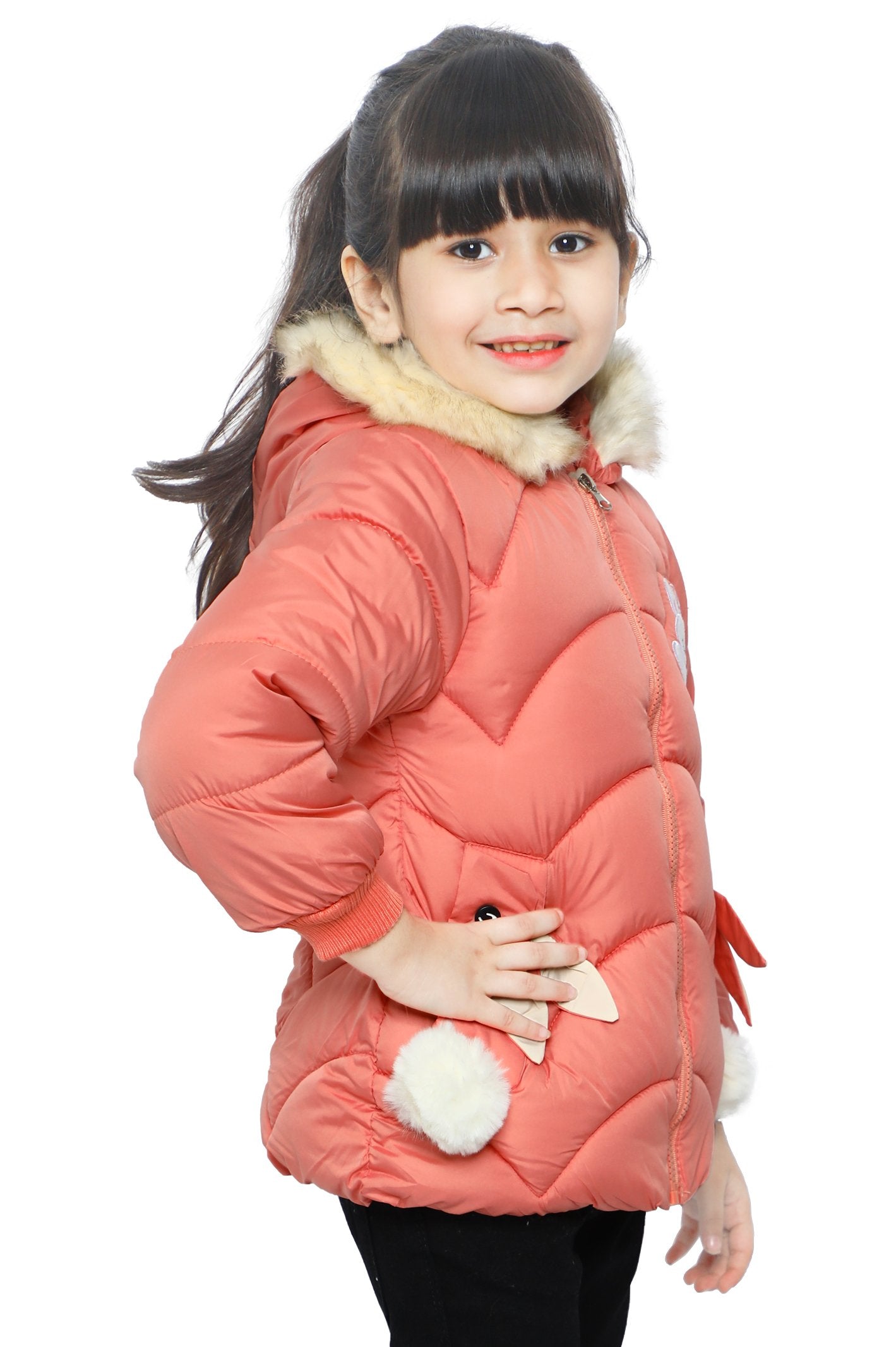 Girls Jackets In Peach - KGF-0101-PEACH - Diners