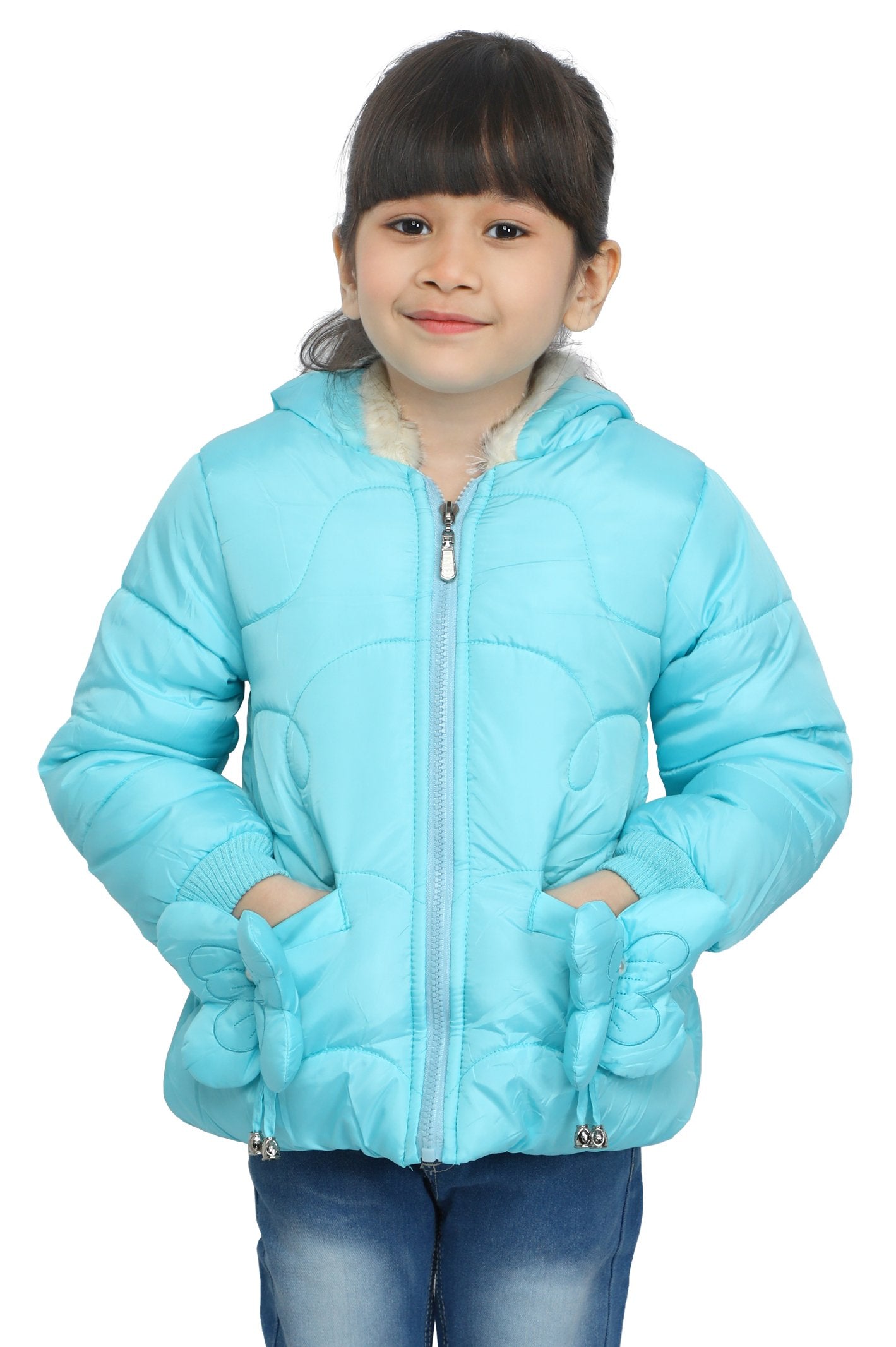Jackets For Girls In Sky Blue - KGF-0106-SKY BLUE - Diners