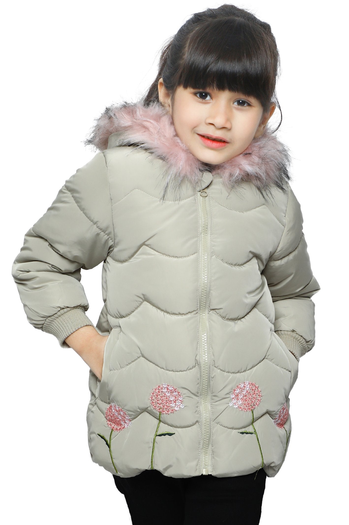 Jackets For Girls In Beige - KGF-0110-BEIGE - Diners